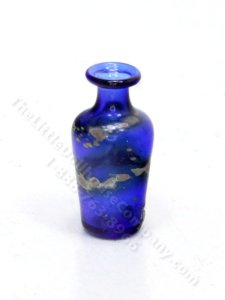 (image for) Miniature Gold and Blue Glass Vase for Dollhouses
