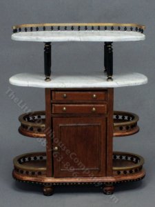 (image for) Miniature Marble-Topped Dry Bar for Dollhouses
