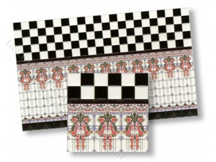 (image for) Dollhouse 1/2 Scale Model Black Wall Tiles