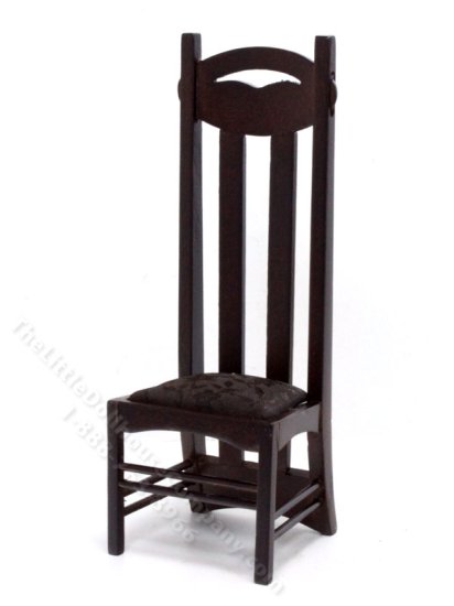 (image for) Miniature Ebony Argyle Chair for Dollhouses