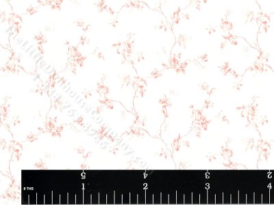 (image for) Pink Floral Vine Pattern Miniature Wallpaper for Dollhouses