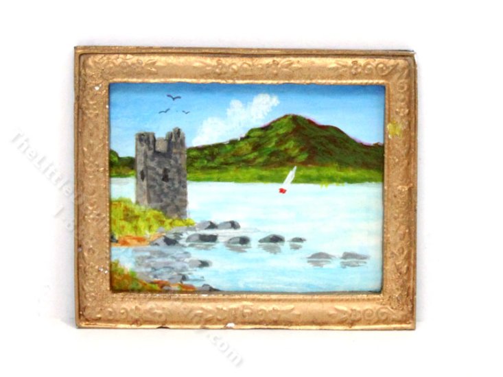(image for) Hand Painted Miniature Landscape of a Tower