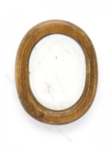 (image for) Miniature Oval Walnut Wall Mirror for Dollhouses