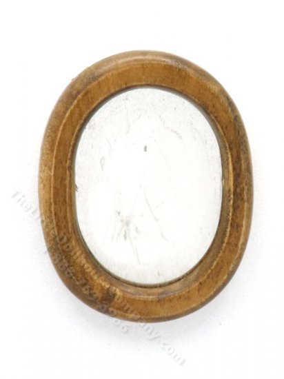 (image for) Miniature Oval Walnut Wall Mirror for Dollhouses