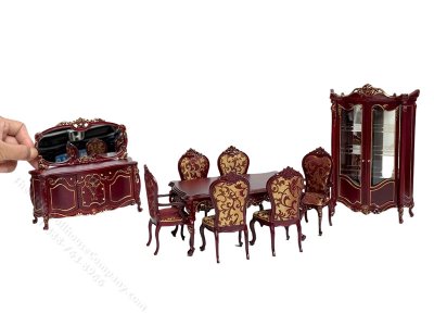 (image for) Miniature 9 Pc. Mahogany Dining Set