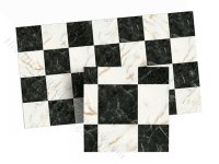 (image for) Dollhouse Scale Model Faux Black and White Marble Tiles