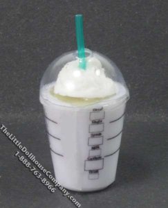 (image for) Miniature Blended Frozen Frapp w/ Whipped Cream for Dollhouses