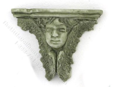 (image for) Miniature Cherub Bracket for Dollhouses - Green (2pc)