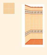 (image for) Dollhouse Scale Model Plain Wall Tiles