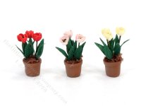 (image for) 1/2" Scale Set of 3 Tulips for Dollhouses