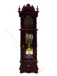 (image for) Miniature Mahogany Battery Operated Chippendale Revival Clock