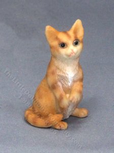 (image for) Miniature Hind Legs Orange Cat for Dollhouses