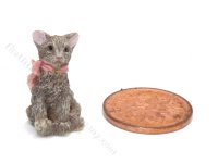(image for) Dollhouse Scale Model Grey Cat