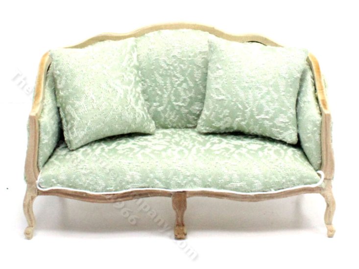 (image for) Miniature Victorian Sofa with Green Cushions
