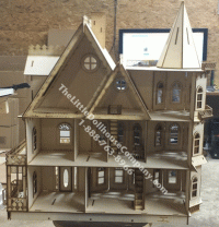 (image for) Half Scale Leon Gothic Victorian Laser Cut Dollhouse Kit