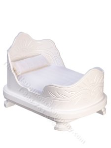 (image for) Dollhouse Belter Bed, White 1/12th one inch scale