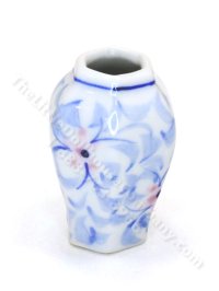 (image for) Miniature Pale Blue Flower Hexagonal Vase