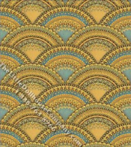 (image for) Jewelled Seashell Pattern Miniature Wallpaper for Dollhouses