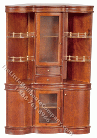 (image for) Miniature Walnut Back Bar for Dollhouses