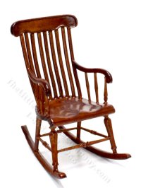 (image for) Miniature Walnut Rocking Chair For Dollhouses