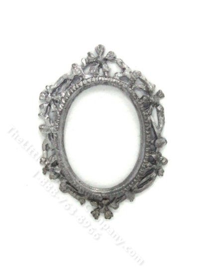 (image for) Miniature Ornate Metal Oval Picture Frame for Dollhouses