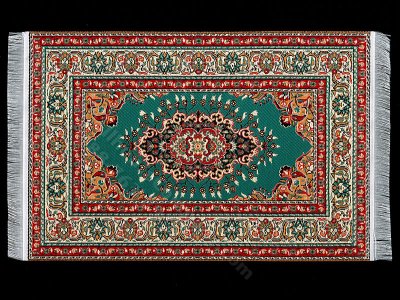 (image for) Dollhouse Scale Model Turkish Carpet - Red and Green