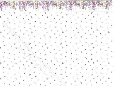 (image for) Grey Leaf w Border Pattern Miniature Wallpaper for Dollhouses