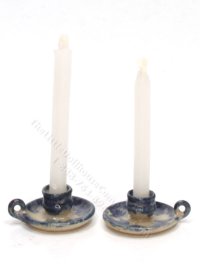 (image for) Miniature Pair of Stoneware Candle Holder by Jane Graber