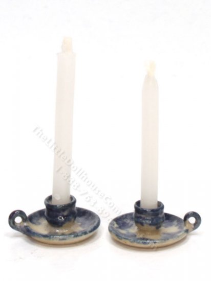 (image for) Miniature Pair of Stoneware Candle Holder by Jane Graber