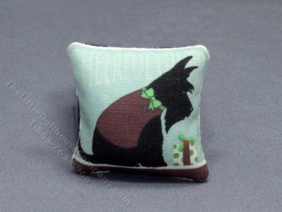 (image for) Miniature Scottie Dog Pillow for Dollhouses