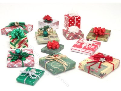 (image for) Miniature Wrapped Christmas Present for Dollhouses (1/pk)