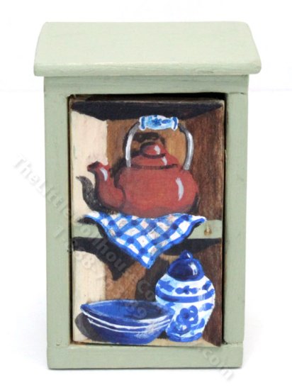 (image for) Miniature Hand Painted Kitchen Cupboard for Dollhouses