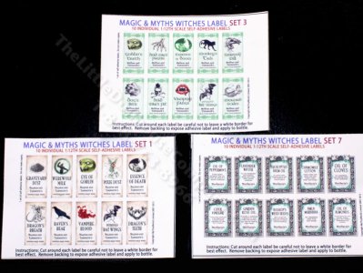(image for) Miniature Bag of Witches Labels for Dollhouses