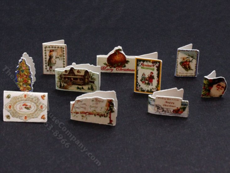 (image for) Miniature Christmas Card Set for Dollhouses