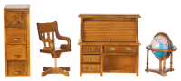 (image for) Walnut Office Set - 4 pc