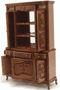 (image for) Miniature Fleur-de-Lis Walnut Back Bar
