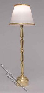 (image for) Miniature Battery Operated Brass Floor Lamp for Dollhouses