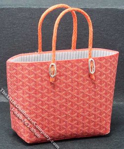 (image for) Miniature Orange Shopping Bag w/Metal Feet for Dollhouses