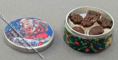 (image for) Dollhouse Scale Model Santa Themed Cookie Tin