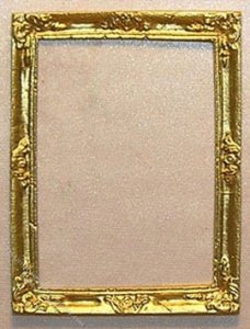 (image for) Miniature Picture Frame, Large Rectangle, GoLd for Dollhouses