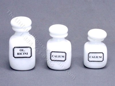 (image for) Miniaiture White Victorian Pharmacy Jar by Dieter Dorsch (1pc)