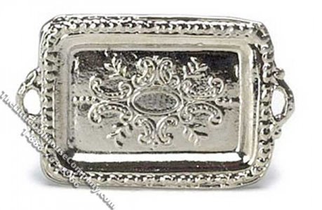 (image for) Miniature Rectangular Metal Tray for Dollhouses