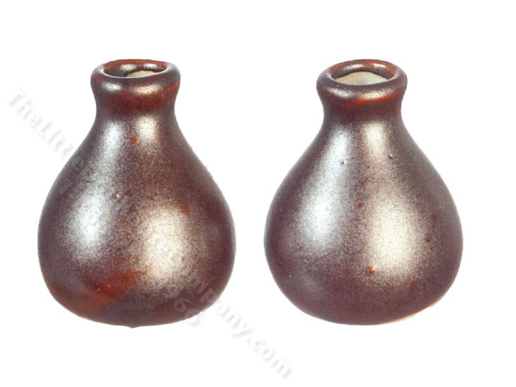 (image for) Miniature Pair of Silver Vases for Dollhouses
