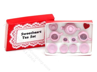 (image for) Miniature Sweetheart Tea Set for Dollhouses