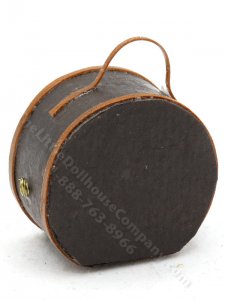 (image for) Miniature Vintage Brown Leather Hat Box