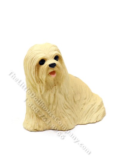 (image for) Miniature Blond Lhasa Apso for Dollhouses
