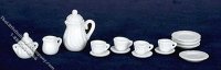 (image for) Miniature White China 17pc Tea Set for Dollhouses