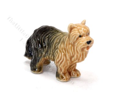 (image for) Miniature Porcelain Standing Otterhound Dog Figurine for Dollhouses