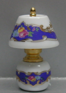 (image for) Ceramic and Brass Table Lamp with Coloured Flower Motife
