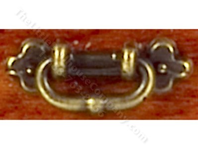 (image for) Miniature Antique Brass Oval Drop Handle